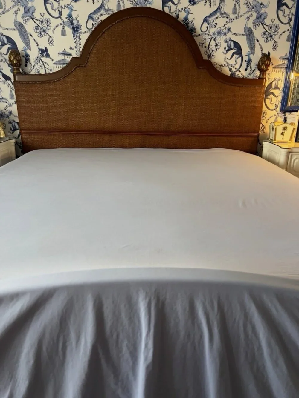 ZARA HOME Queen Flat Sheet Blue 100% Cotton 86